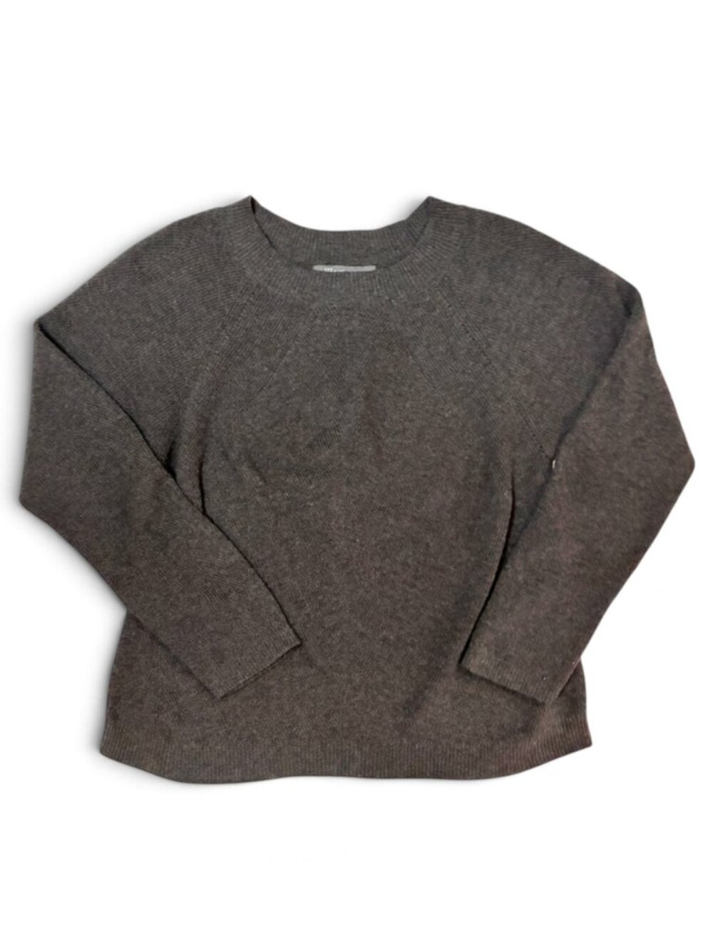 Title Nine Merino Wool Blend Knit Raglan Pullover Sweater - L - Charcoal Gray